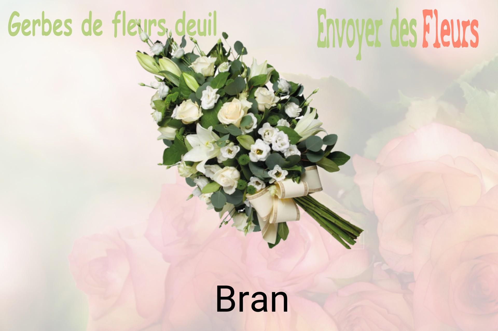 Gerbe de fleurs de deuil livrée à Bran